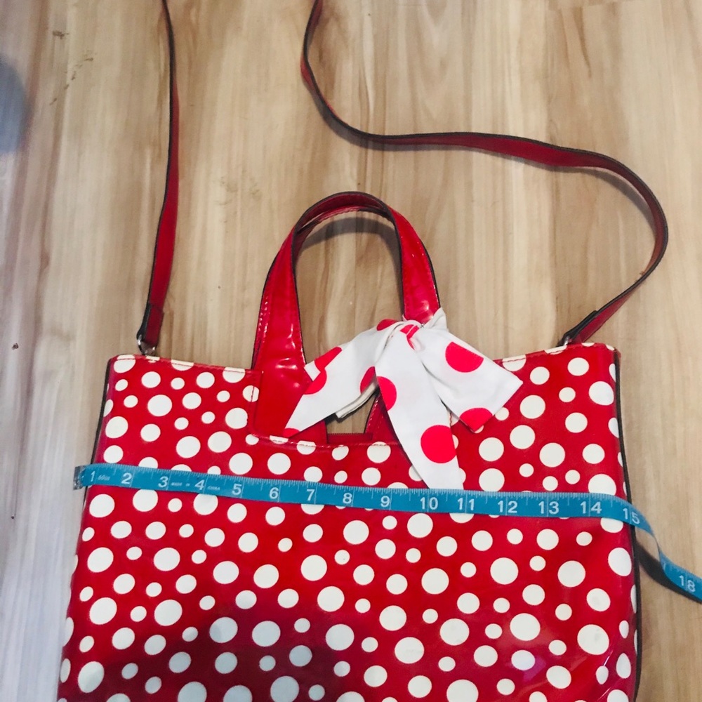 Victory Jane red & white polka dot purse